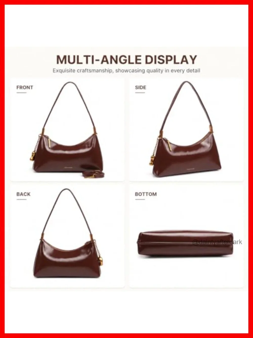 Faux Leather Crescent Hobo Bag Crossbody Shoulder Purse Small Handbag